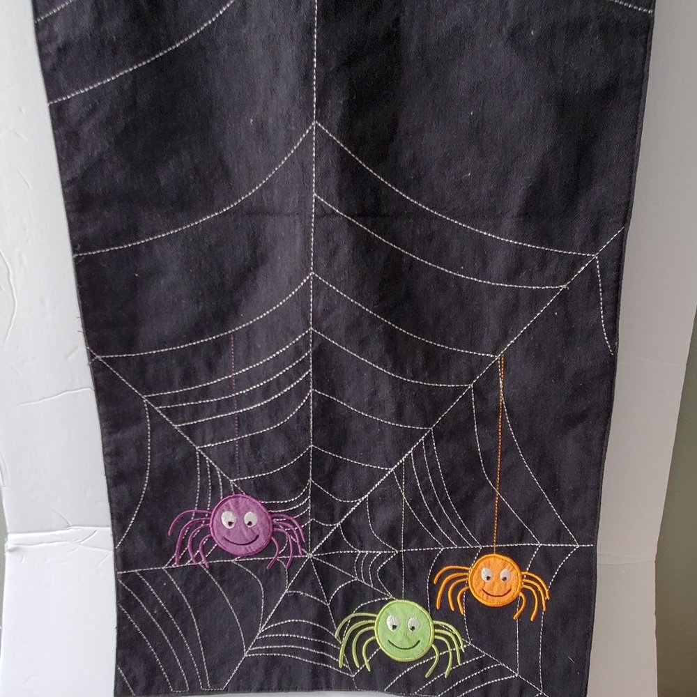 Halloween Black Spider Table Runner 52" x 14"